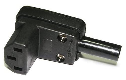 C13 3 Pin AC Power Jack Right Angle 10 Amp Vertical
